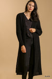 Lightweight Ribbed Duster Black