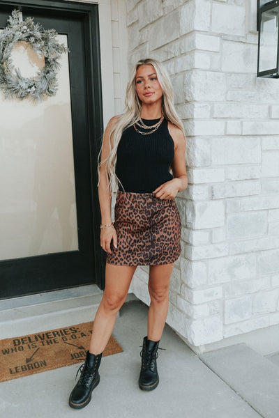 Sassy Lady Leopard Print Skirt