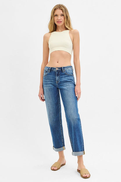 Boyfriend Cut Medium Dark Wash