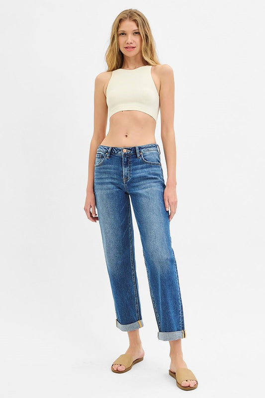 Boyfriend Cut Medium Dark Wash