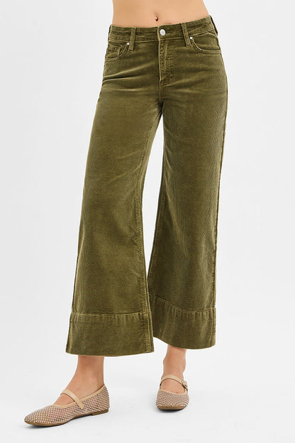 Moss Corduroy Wide Leg Pants