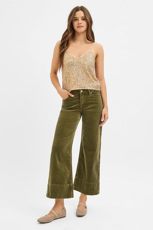 Moss Corduroy Wide Leg Pants