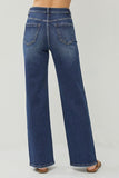 High Rise Distress Wide Leg Jeans