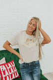 Merry Christmas Gold Foil Graphic Tee