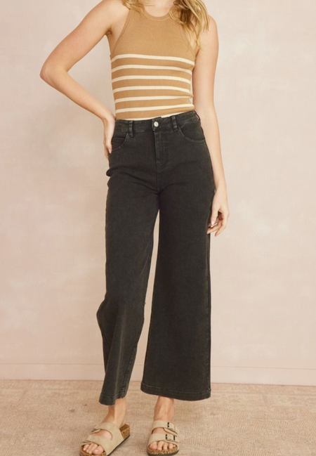 It's All A Dream Cropped Wide Leg Jeans