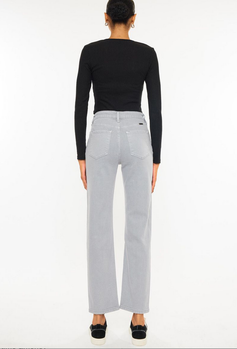 Ultra High Rise Grey Straight Leg