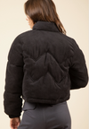 Corduroy Puffer Jacket Black