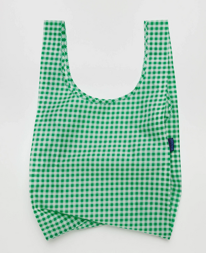 BAGGU Standard Reusable Bag- Green Gingham