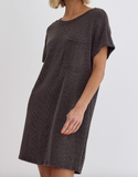 Ribbed T-Shirt Dress- MULTIPLE COLORS