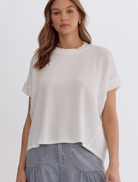 Raglan Sleeve Soft Slub Sweater
