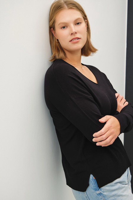 Raglan Sleeve Soft Slub Sweater