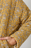 Mustard Floral Puff Jacket