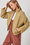 Mustard Floral Puff Jacket