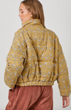 Mustard Floral Puff Jacket