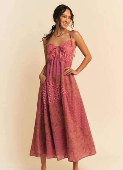 Floral Lace Patchwork Dress