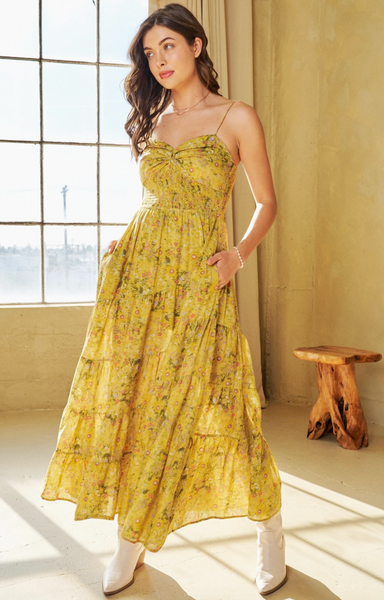 Dandelion Floral Maxi Dress