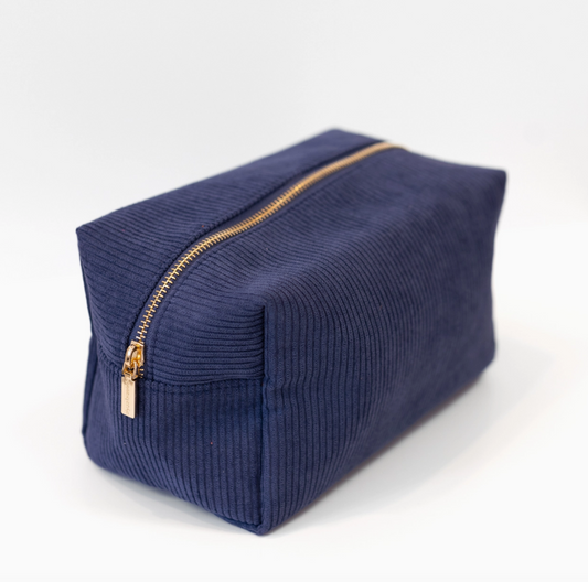 Elyse Breanne Corduroy Cosmetic Bag - Navy
