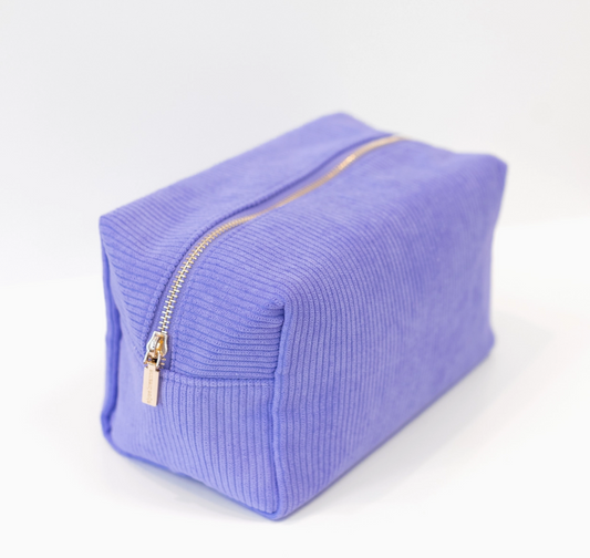 Elyse Breanne Corduroy Cosmetic Bag - Periwinkle