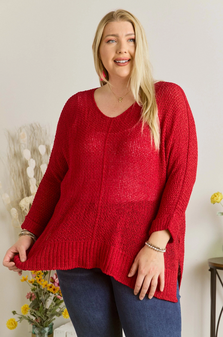 Raglan Sleeve Soft Slub Sweater