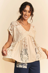 Embroidered Daisy Babydoll Top