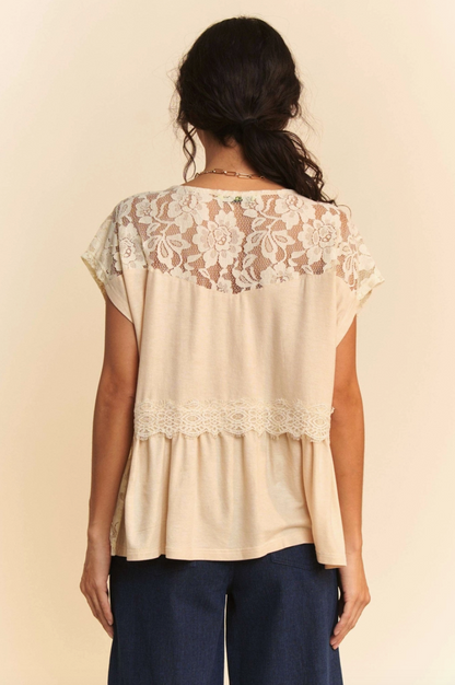 Embroidered Daisy Babydoll Top
