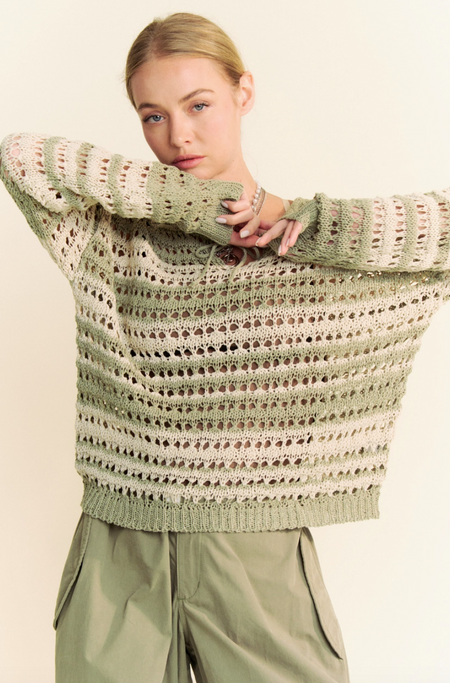 Raglan Sleeve Soft Slub Sweater