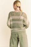 Sage Striped Loose Knit Sweater