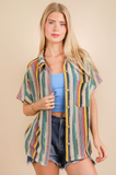 Beachy Crochet Button Down Top
