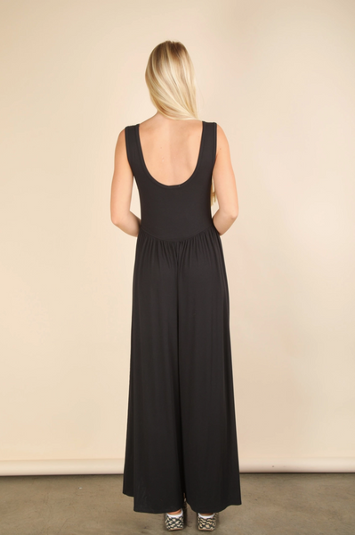 Casual Sleeveless Jumpsuit Black