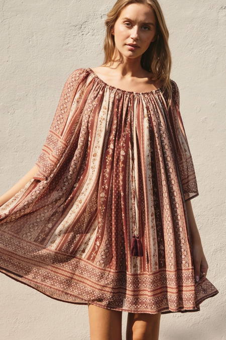 Driftwood Striped Tiered Dress