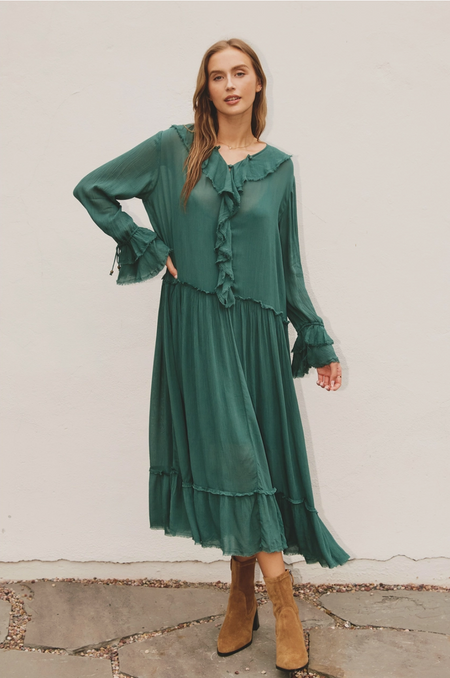 Driftwood Striped Tiered Dress