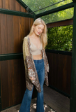 Long Sleeve Boho Kimono Brown