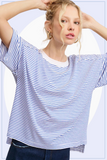 Easy Wear Striped Drop Shoulder Tee