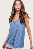 Lace Detail Cami Blue