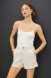 Linen Blend Pinstripe Shorts