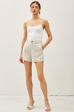Linen Blend Pinstripe Shorts