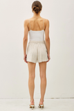 Linen Blend Pinstripe Shorts