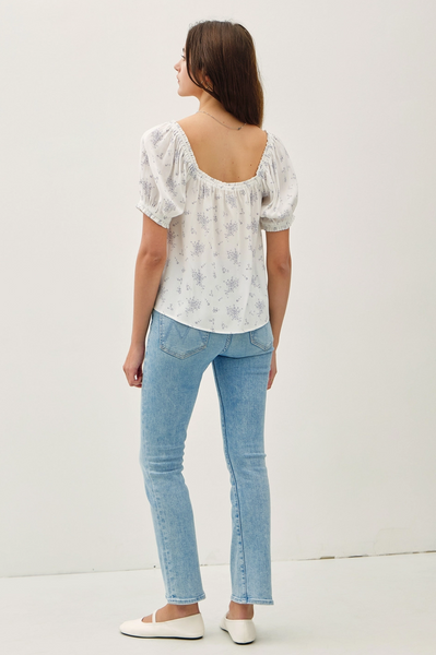 Printed Button Up Blouse
