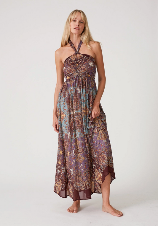 Halter Neck Boho Maxi Dress