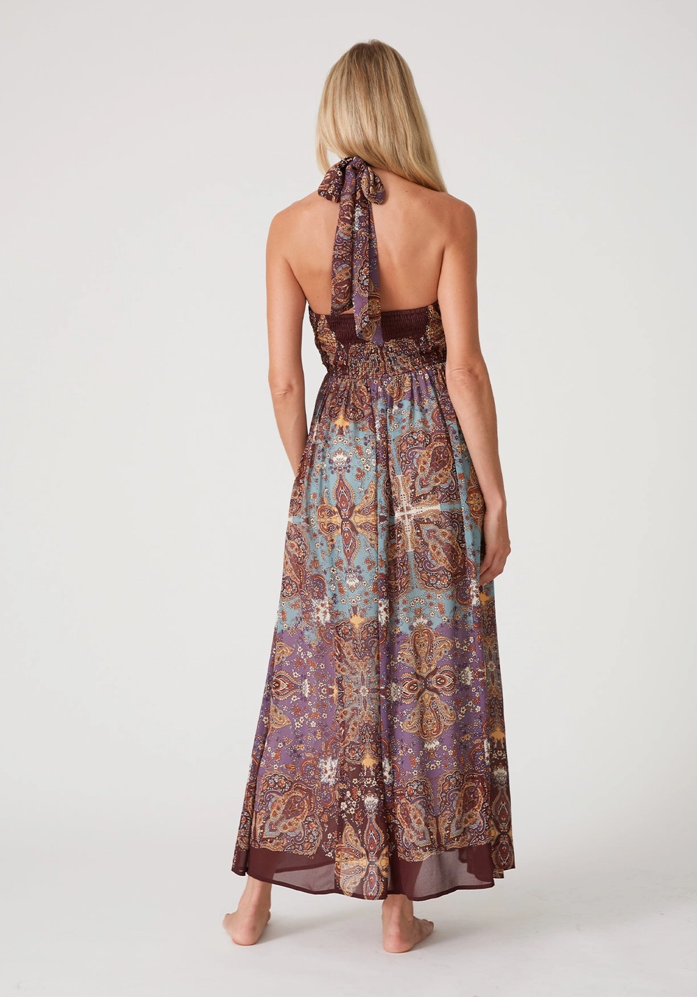 Halter Neck Boho Maxi Dress