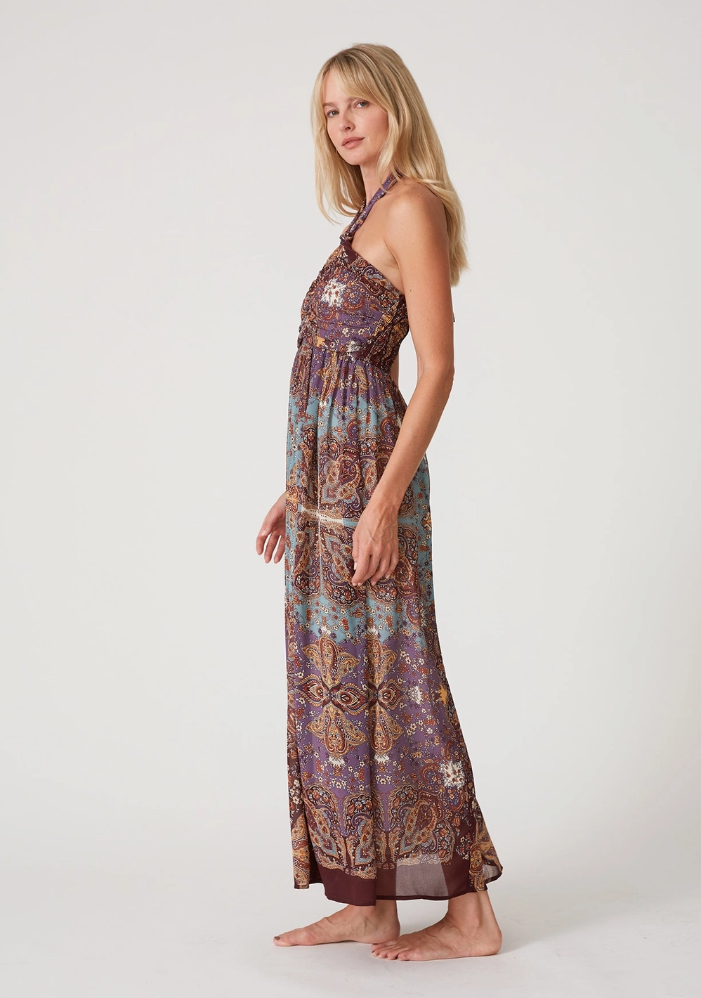 Halter Neck Boho Maxi Dress
