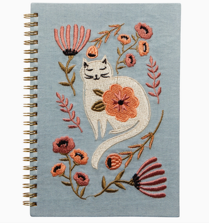 Catbloom Embroidered Journal