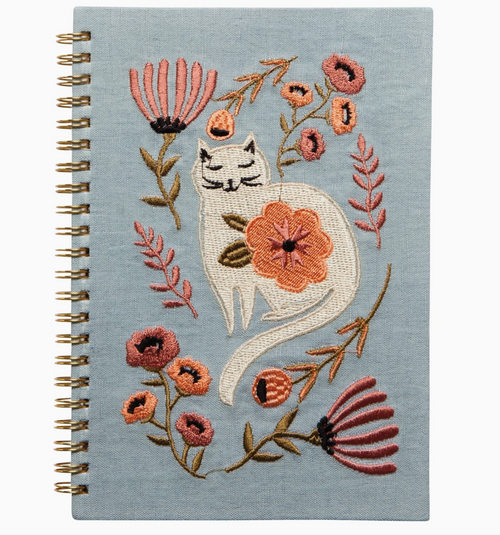 Catbloom Embroidered Journal