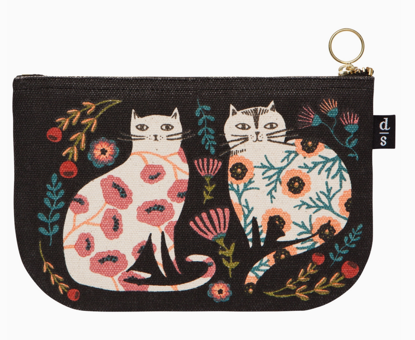 Catbloom Embroidered Small Pouch