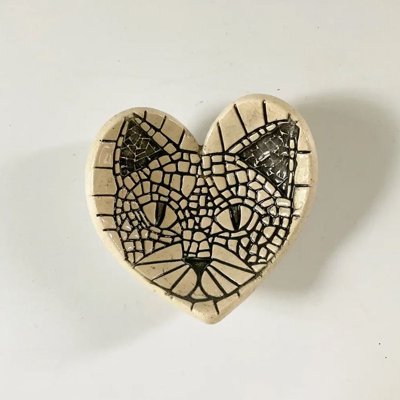 Heart Shaped Cat Trinket Dish