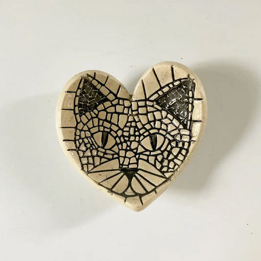 Heart Shaped Cat Trinket Dish