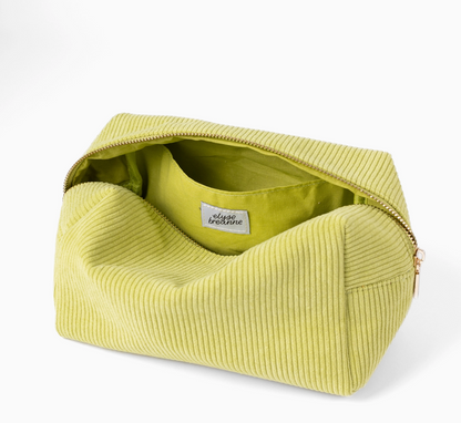 Elyse Breanne Cord Cosmetic Bag - Chartreuse