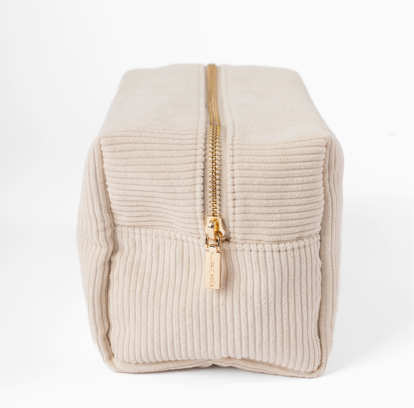 Elyse Breanne Corduroy Cosmetic Bag - Creme