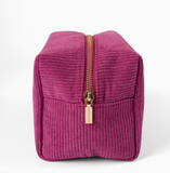 Elyse Breanne Corduroy Cosmetic Bag - Raspberry