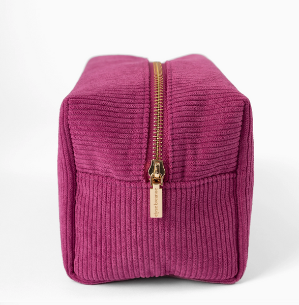 Elyse Breanne Corduroy Cosmetic Bag - Raspberry
